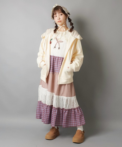 ロングキャミワンピース/パッチワーク/NEO森ガール（ワンピース