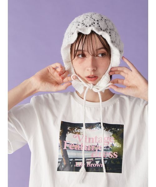 LILY BROWN（リリーブラウン）の「スノーニットバブーシュカ（その他ヘアアクセサリー・レディース・ホワイト/ライトブルー/グレー・F）」の13枚目の写真