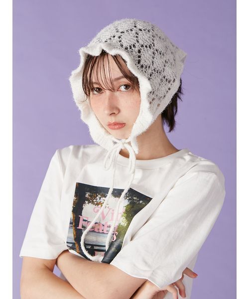 LILY BROWN（リリーブラウン）の「スノーニットバブーシュカ（その他ヘアアクセサリー・レディース・ホワイト/ライトブルー/グレー・F）」の14枚目の写真