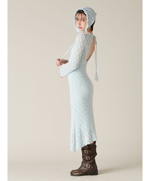 LILY BROWN（リリーブラウン）の「スノーニットバブーシュカ（その他ヘアアクセサリー・レディース・ホワイト/ライトブルー/グレー・F）」の19枚目の写真