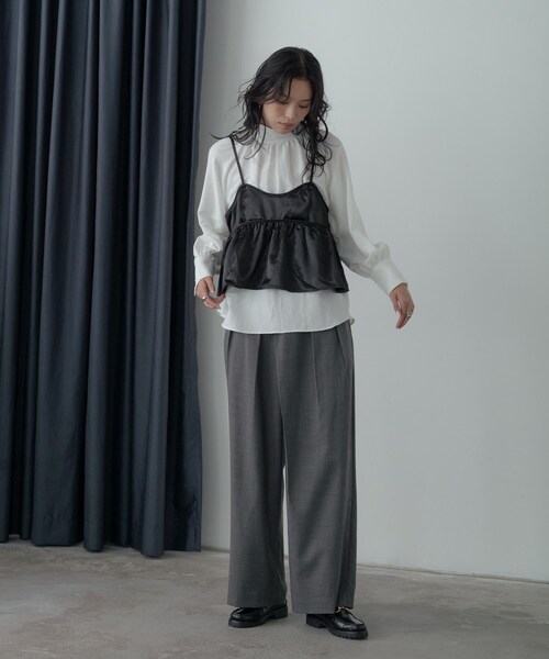 GALLEST（ギャレスト）の「ヴィンテージワッシャーハイネックブラウス（シャツ/ブラウス・レディース・オフホワイト/ダークグレー・38）」の20枚目の写真