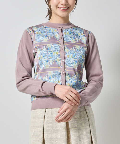 NARACAMICIE（ナラカミーチェ）の「【NARACAMICIE】GENIUS森柄ニットカーディガン（カーディガン/ボレロ・レディース・ブラウン/グレー・M/XL）」の3枚目の写真