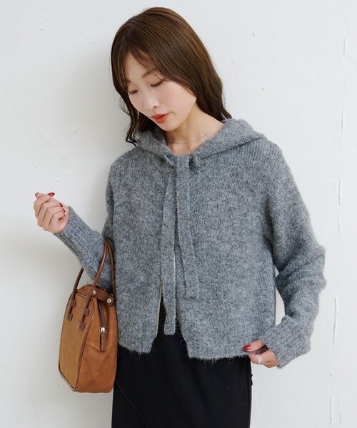 Kastane（カスタネ）の「【一部店舗限定】B ブークレニットパーカー（パーカー・レディース・アイボリー/グレー/ブラウン・FREE）」の14枚目の写真