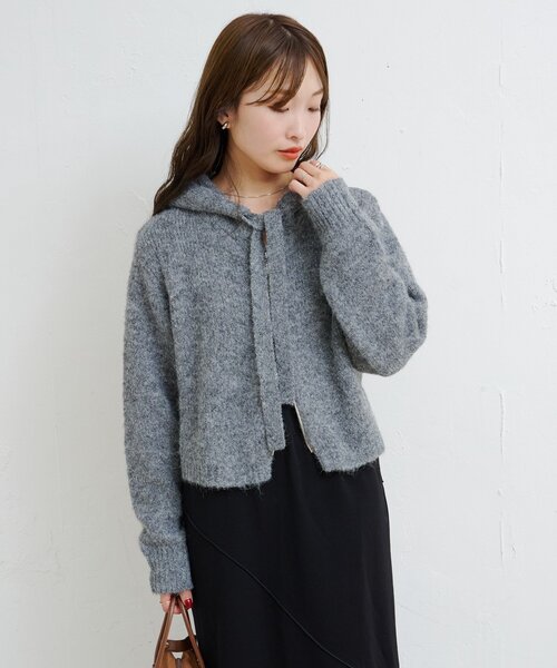 Kastane（カスタネ）の「【一部店舗限定】B ブークレニットパーカー（パーカー・レディース・アイボリー/グレー/ブラウン・FREE）」の15枚目の写真