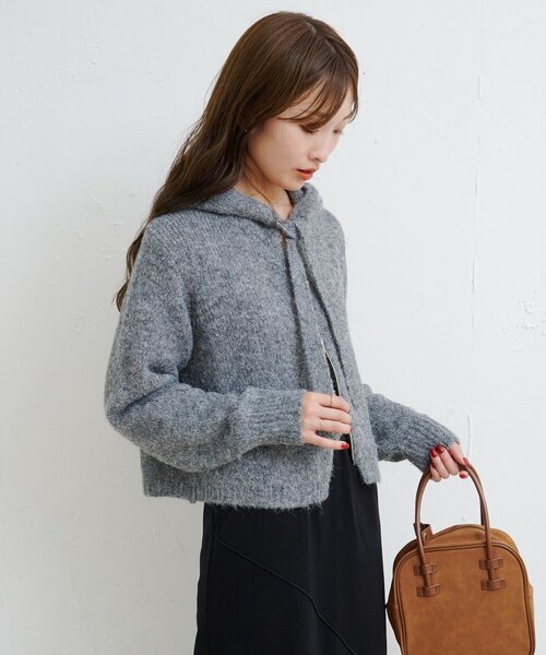 Kastane（カスタネ）の「【一部店舗限定】B ブークレニットパーカー（パーカー・レディース・アイボリー/グレー/ブラウン・FREE）」の16枚目の写真