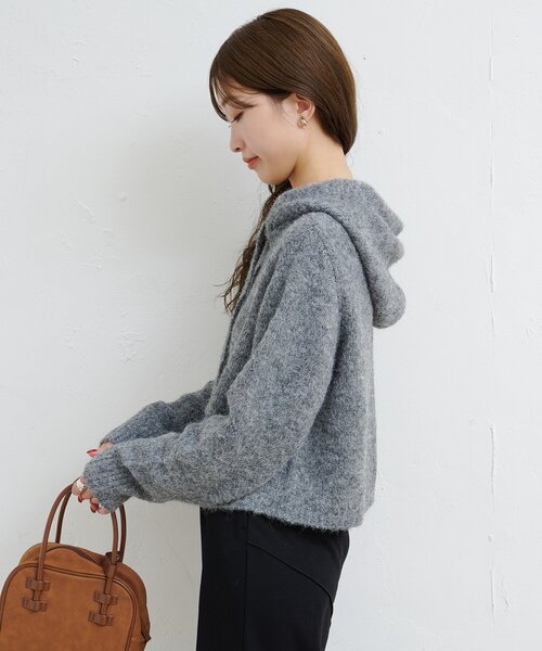 Kastane（カスタネ）の「【一部店舗限定】B ブークレニットパーカー（パーカー・レディース・アイボリー/グレー/ブラウン・FREE）」の17枚目の写真