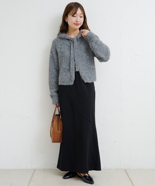 Kastane（カスタネ）の「【一部店舗限定】B ブークレニットパーカー（パーカー・レディース・アイボリー/グレー/ブラウン・FREE）」の19枚目の写真