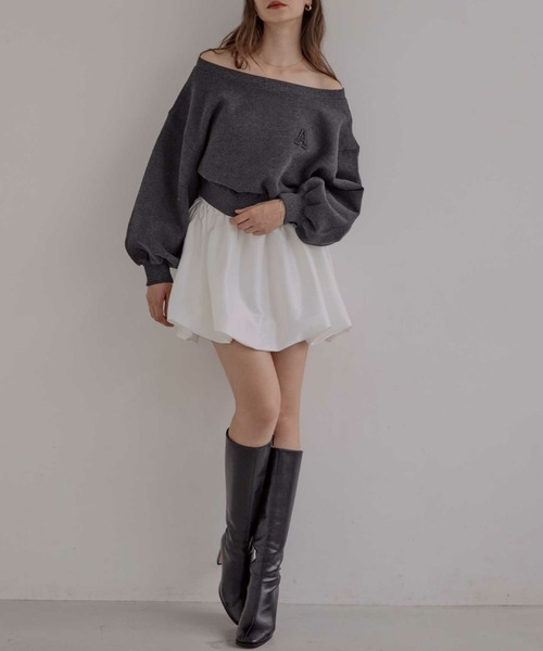 ACYM A logo off shoulder スウェット セール】A logo off shoulder