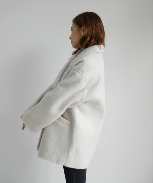 My shawty(マイシャウティー)の「shaggy middle jacket(テーラードジャケット・レディース・アイボリー/グレー・FREE)」の12枚目の写真