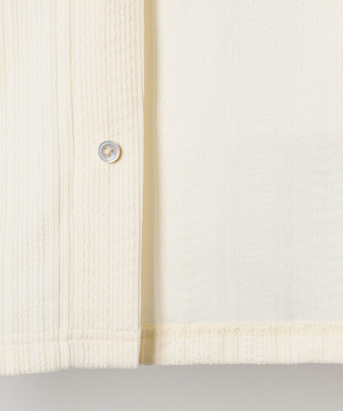 AFF AIVER（エイエフエフアイバー）の「AFF AIVER　ヘリンボーンニットカットルーズシャツ（シャツ/ブラウス・メンズ・ブラック/オフホワイト・SMALL/MEDIUM/LARGE）」の10枚目の写真