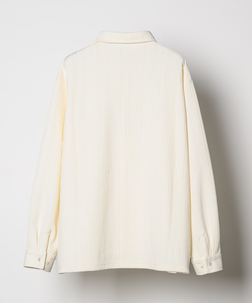 AFF AIVER（エイエフエフアイバー）の「AFF AIVER　ヘリンボーンニットカットルーズシャツ（シャツ/ブラウス・メンズ・ブラック/オフホワイト・SMALL/MEDIUM/LARGE）」の8枚目の写真