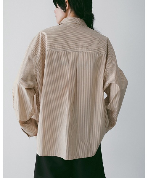 anuke（アンヌーク）の「Stripe Over Shirts（シャツ/ブラウス・レディース・オレンジ/アイボリー・FREE）」の6枚目の写真