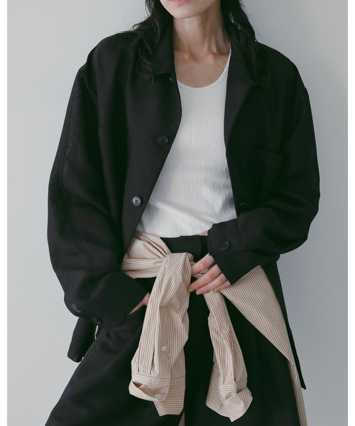 anuke（アンヌーク）の「Stripe Over Shirts（シャツ/ブラウス・レディース・オレンジ/アイボリー・FREE）」の9枚目の写真