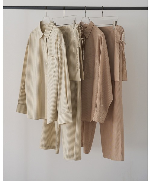 anuke（アンヌーク）の「Stripe Over Shirts（シャツ/ブラウス・レディース・オレンジ/アイボリー・FREE）」の10枚目の写真