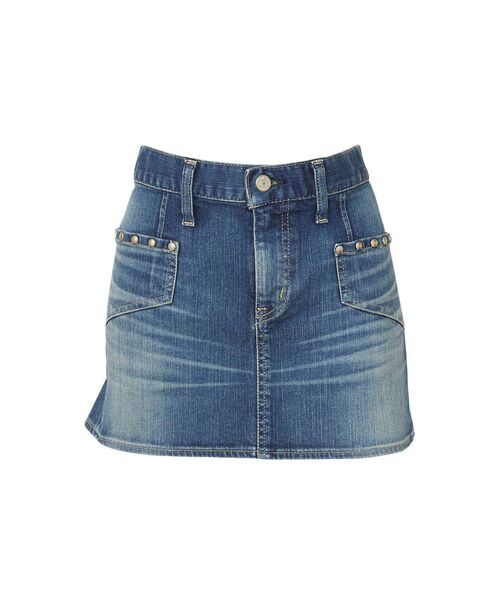 HYSTERIC GLAMOUR(ヒステリックグラマー)の「バックレースアップ マイクロミニデニムスカート(スカート・レディース・ブラック/ライトインディゴブルー・24inch/25inch/26inch/27inch)」の2枚目の写真