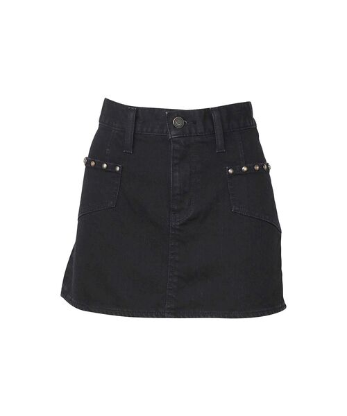 HYSTERIC GLAMOUR（ヒステリックグラマー）の「バックレースアップ マイクロミニデニムスカート（スカート・レディース・ブラック・24inch/25inch/26inch/27inch）」の2枚目の写真