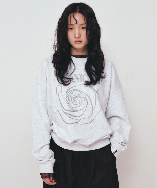 NICK&NICOLE(ニックアンドニコール)の「NICOLE ROSE PRINTING SWEATSHIRT_MELANGE SILVER(スウェット・レディース・その他・FREE)」の3枚目の写真
