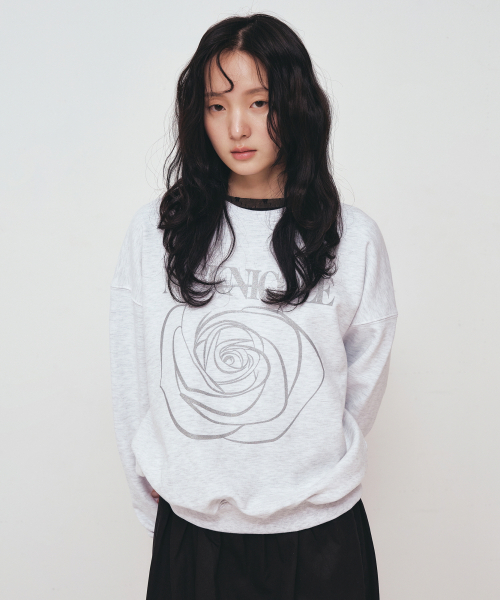NICK&NICOLE(ニックアンドニコール)の「NICOLE ROSE PRINTING SWEATSHIRT_MELANGE SILVER(スウェット・レディース・その他・FREE)」の4枚目の写真