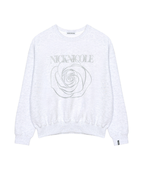NICK&NICOLE(ニックアンドニコール)の「NICOLE ROSE PRINTING SWEATSHIRT_MELANGE SILVER(スウェット・レディース・その他・FREE)」の6枚目の写真