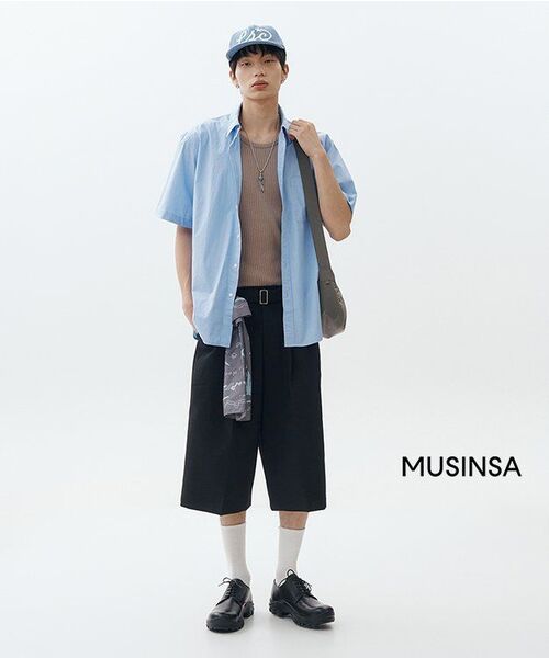 MUSINSA STANDARD（ムシンサスタンダード）の「リラックスドウォッシュドポプリン半袖シャツ[サックスブルー]（シャツ/ブラウス・メンズ・その他・XX-LARGE/SMALL/MEDIUM/LARGE/X-LARGE）」の7枚目の写真