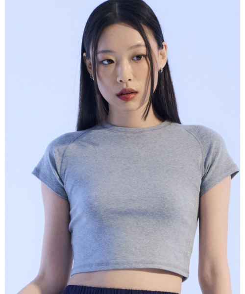 MOAA(モア)の「パネルシームクロップTシャツ(グレー)(Tシャツ/カットソー・レディース・その他・SMALL/MEDIUM)」の1枚目の写真