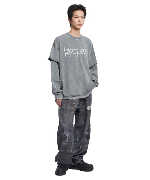 NOMANUAL(NOMANUAL)の「A.R LONG SLEEVE TEE - WASHED NAVY(Tシャツ/カットソー・レディース・その他・MEDIUM/LARGE/X-LARGE)」の3枚目の写真