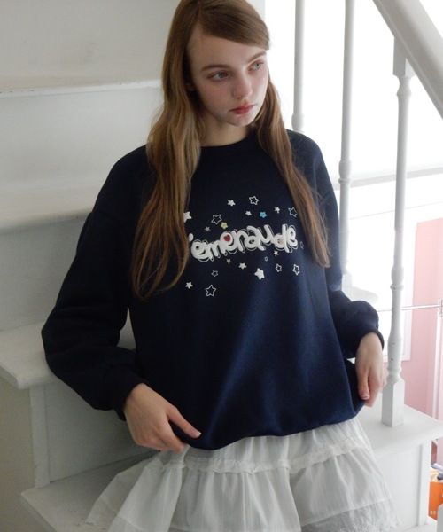 Birthday room（バースデイルーム）の「ボタンデコパフスウェット/button deco puff sweatshirt（スウェット・レディース・グレー/ネイビー・FREE）」の19枚目の写真