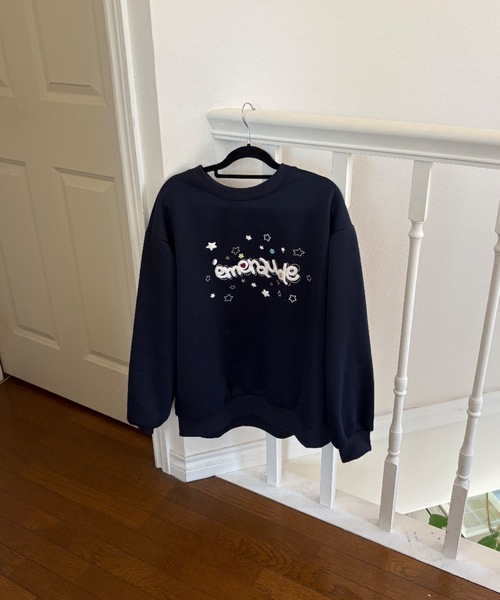 Birthday room（バースデイルーム）の「ボタンデコパフスウェット/button deco puff sweatshirt（スウェット・レディース・グレー/ネイビー・FREE）」の21枚目の写真