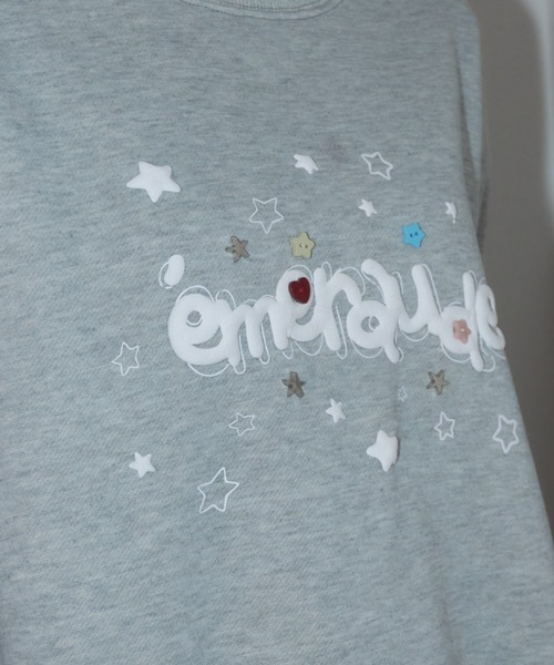 Birthday room（バースデイルーム）の「ボタンデコパフスウェット/button deco puff sweatshirt（スウェット・レディース・グレー/ネイビー・FREE）」の3枚目の写真