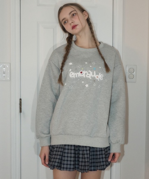 Birthday room（バースデイルーム）の「ボタンデコパフスウェット/button deco puff sweatshirt（スウェット・レディース・グレー/ネイビー・FREE）」の6枚目の写真