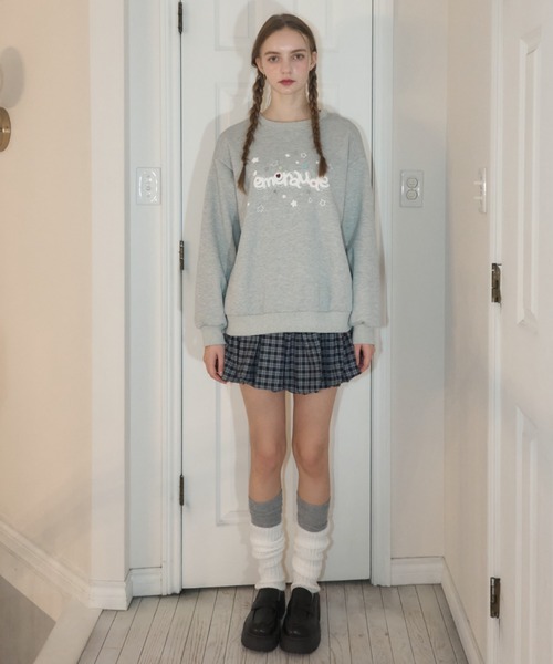 Birthday room（バースデイルーム）の「ボタンデコパフスウェット/button deco puff sweatshirt（スウェット・レディース・グレー/ネイビー・FREE）」の10枚目の写真