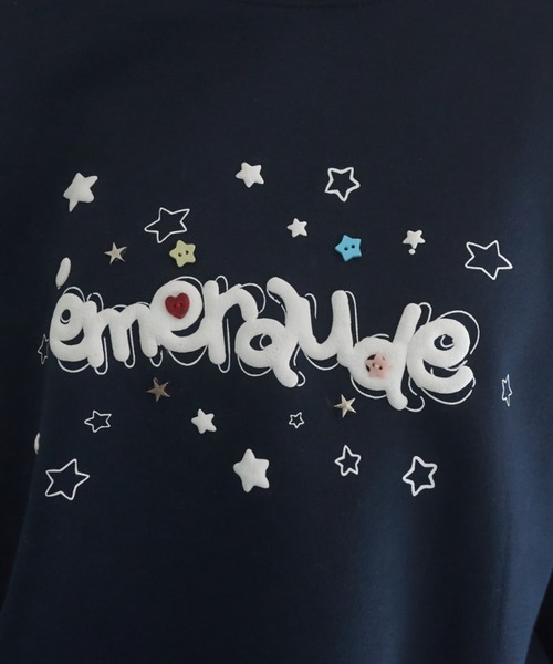 Birthday room（バースデイルーム）の「ボタンデコパフスウェット/button deco puff sweatshirt（スウェット・レディース・グレー/ネイビー・FREE）」の12枚目の写真