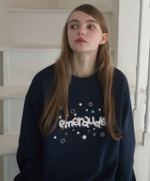 Birthday room（バースデイルーム）の「ボタンデコパフスウェット/button deco puff sweatshirt（スウェット・レディース・グレー/ネイビー・FREE）」の14枚目の写真