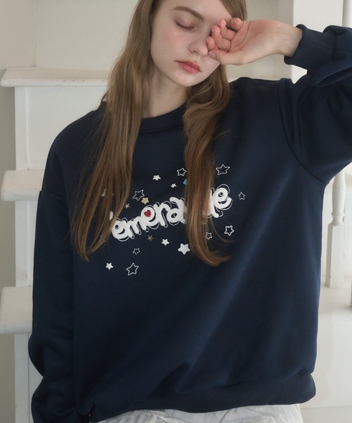 Birthday room（バースデイルーム）の「ボタンデコパフスウェット/button deco puff sweatshirt（スウェット・レディース・グレー/ネイビー・FREE）」の15枚目の写真