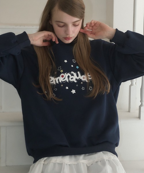 Birthday room（バースデイルーム）の「ボタンデコパフスウェット/button deco puff sweatshirt（スウェット・レディース・グレー/ネイビー・FREE）」の16枚目の写真