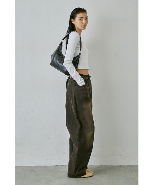 un/neu（アンノイ）の「ワンハンドルホーボー２WAYミニバッグ / ショルダーバッグ（ハンドバッグ・レディース・ブラウン/ブラック・FREE）」の8枚目の写真