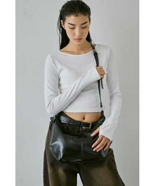 un/neu（アンノイ）の「ワンハンドルホーボー２WAYミニバッグ / ショルダーバッグ（ハンドバッグ・レディース・ブラウン/ブラック・FREE）」の12枚目の写真