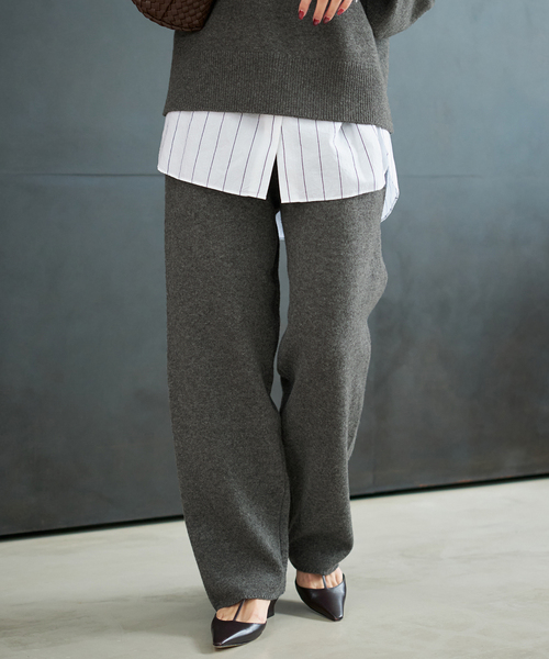 plage(プラージュ)の「R’IAM ニットパンツ(その他パンツ・レディース・チャコールグレー/ベージュ・38/36)」の2枚目の写真