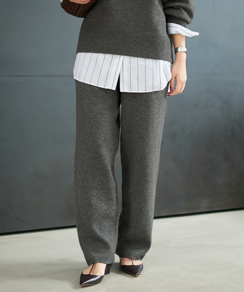 plage(プラージュ)の「R’IAM ニットパンツ(その他パンツ・レディース・チャコールグレー/ベージュ・38/36)」の9枚目の写真