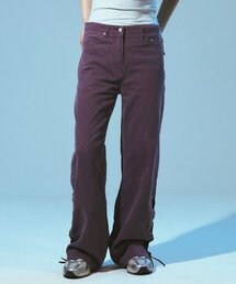 SIDE KNOT DENIM PANTS PURPLE