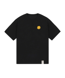 [ユニセックス]イエローシーリングスモールドローイングスマイル半袖Tシャツ_ブラック
