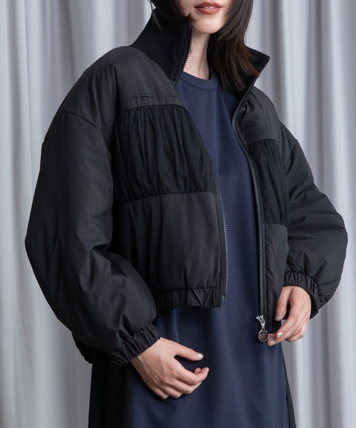 MARECHAL TERRE（マルシャルテル）の「ショートブルゾン（ブルゾン・レディース・ネイビー/カーキ/ライトベージュ/ブラック・MEDIUM）」の2枚目の写真