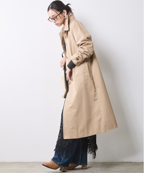 CHIC STYLE（シックスタイル）の「バルマカーンコート＜大きいサイズ有＞シックスタイル（ステンカラーコート・レディース・ネイビー/ベージュ・5L/4L/3L/LL/L/M）」の4枚目の写真