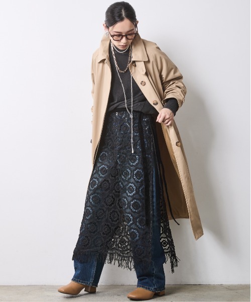 CHIC STYLE（シックスタイル）の「バルマカーンコート＜大きいサイズ有＞シックスタイル（ステンカラーコート・レディース・ネイビー/ベージュ・5L/4L/3L/LL/L/M）」の6枚目の写真