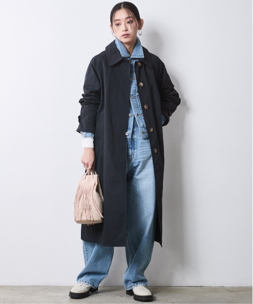 CHIC STYLE（シックスタイル）の「バルマカーンコート＜大きいサイズ有＞シックスタイル（ステンカラーコート・レディース・ネイビー/ベージュ・5L/4L/3L/LL/L/M）」の8枚目の写真