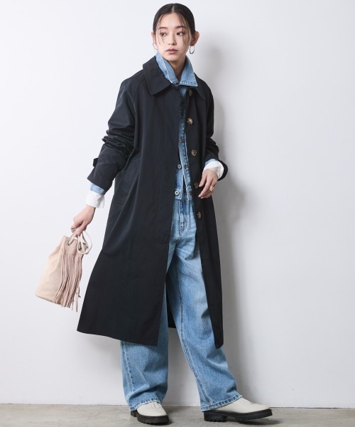 CHIC STYLE（シックスタイル）の「バルマカーンコート＜大きいサイズ有＞シックスタイル（ステンカラーコート・レディース・ネイビー/ベージュ・5L/4L/3L/LL/L/M）」の9枚目の写真