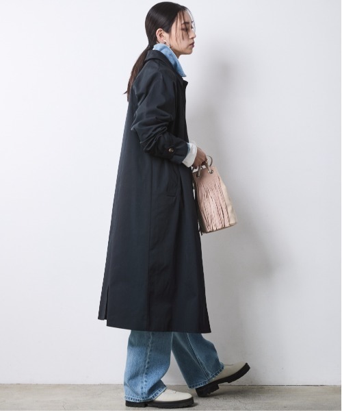 CHIC STYLE（シックスタイル）の「バルマカーンコート＜大きいサイズ有＞シックスタイル（ステンカラーコート・レディース・ネイビー/ベージュ・5L/4L/3L/LL/L/M）」の10枚目の写真