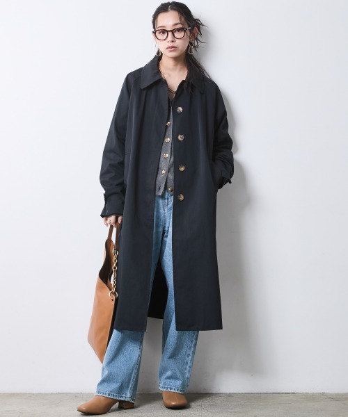 CHIC STYLE（シックスタイル）の「バルマカーンコート＜大きいサイズ有＞シックスタイル（ステンカラーコート・レディース・ネイビー/ベージュ・5L/4L/3L/LL/L/M）」の14枚目の写真