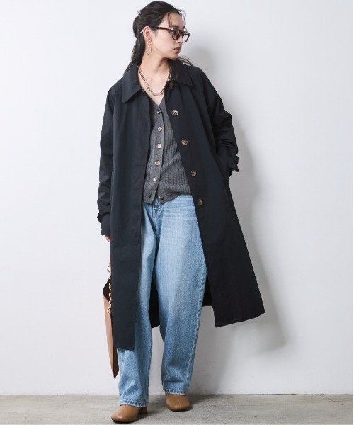 CHIC STYLE（シックスタイル）の「バルマカーンコート＜大きいサイズ有＞シックスタイル（ステンカラーコート・レディース・ネイビー/ベージュ・5L/4L/3L/LL/L/M）」の15枚目の写真