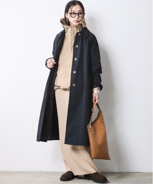 CHIC STYLE（シックスタイル）の「バルマカーンコート＜大きいサイズ有＞シックスタイル（ステンカラーコート・レディース・ネイビー/ベージュ・5L/4L/3L/LL/L/M）」の19枚目の写真